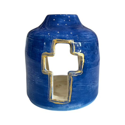 Small Ceramic Tea Light Navy Blue