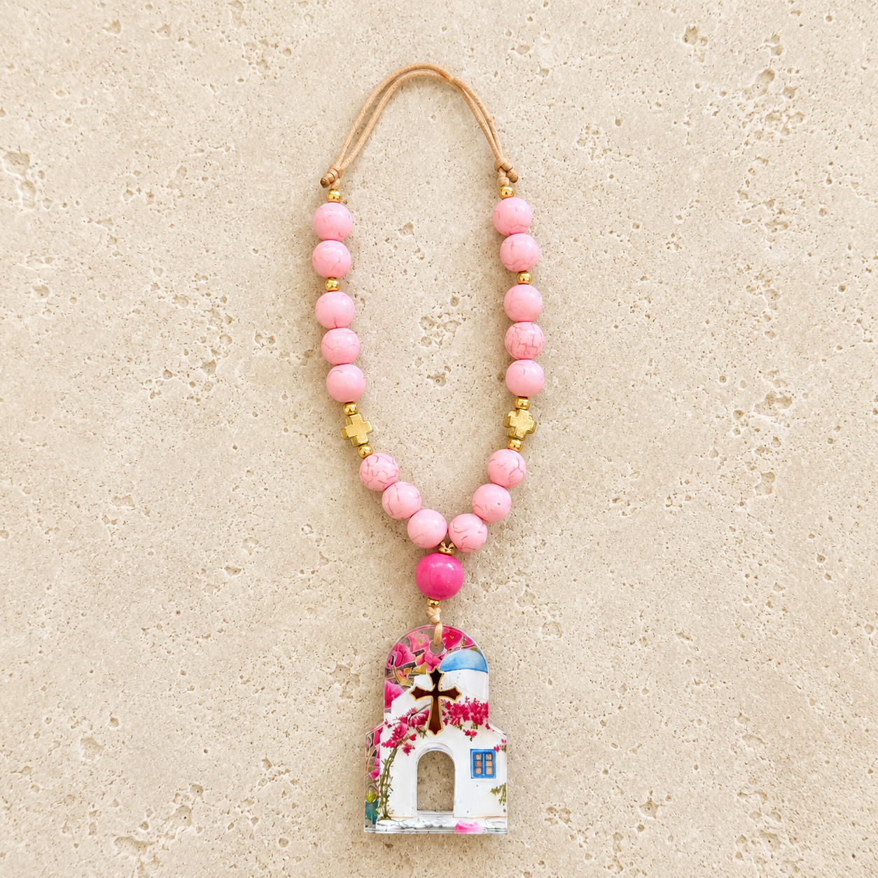 Pink Church Hanging Charm