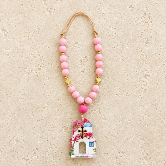 Pink Church Hanging Charm