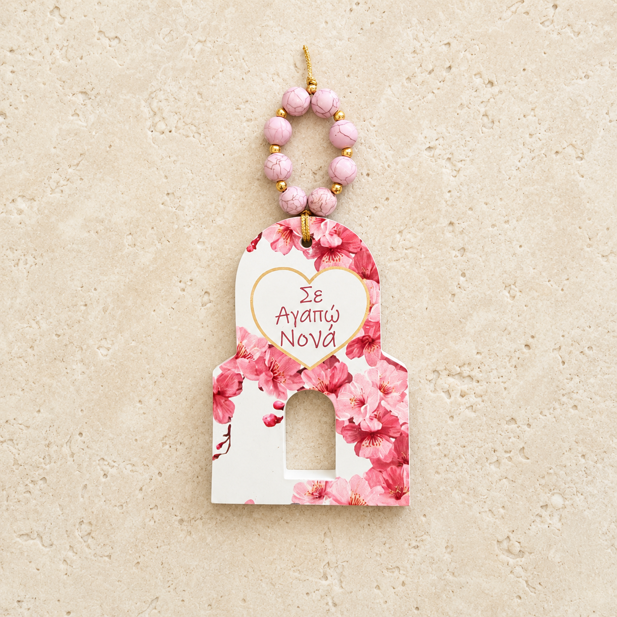 Pink Ceramic Church Ornament “I Love You Godmother”