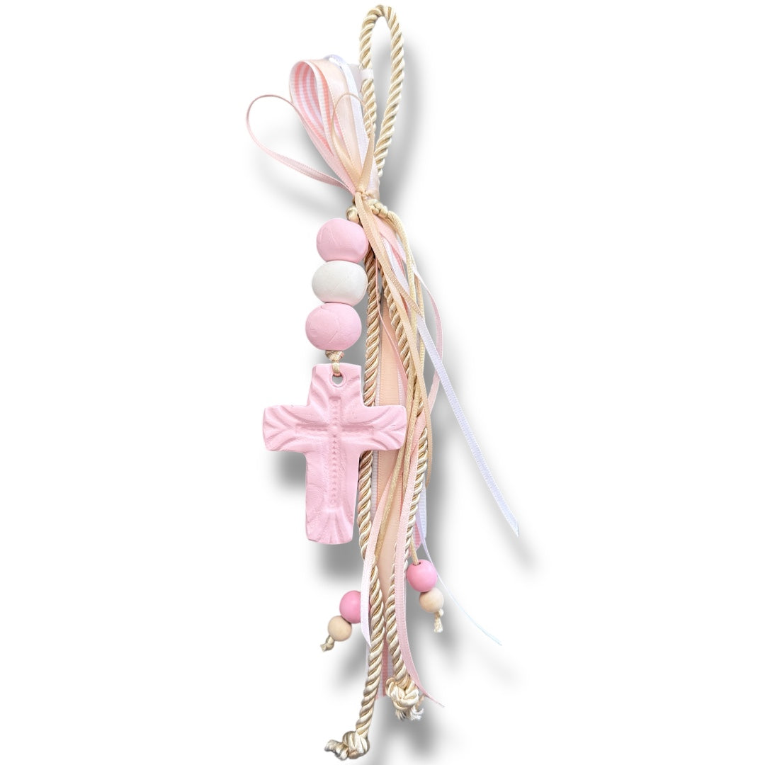 Baby Pink Cross Ornament