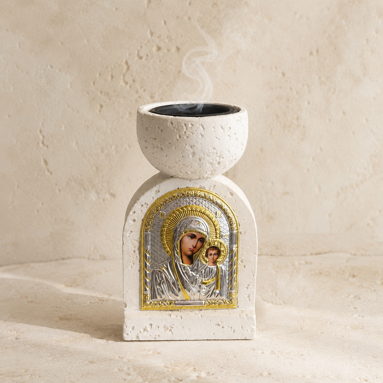 Mary & Jesus Incense Burner / Tea Light Holder