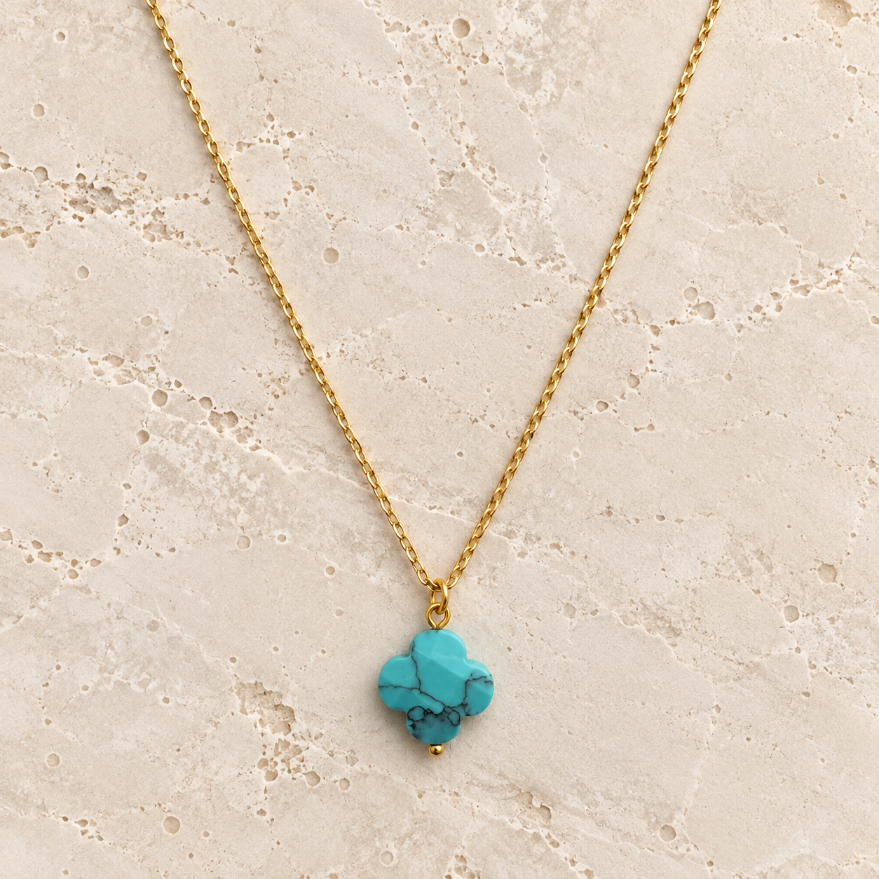 Turquoise Clover Necklace