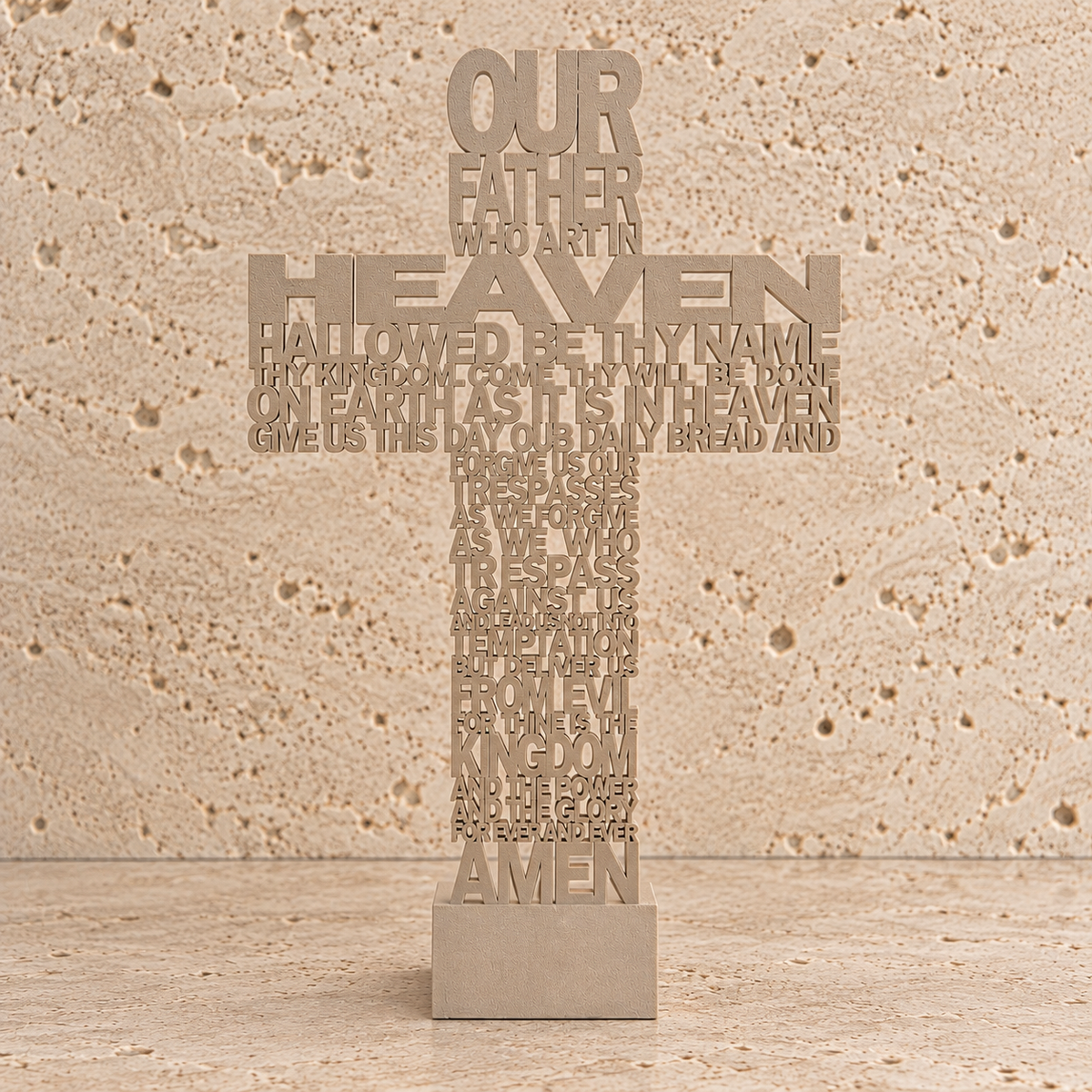 Our Father Cross – Beige