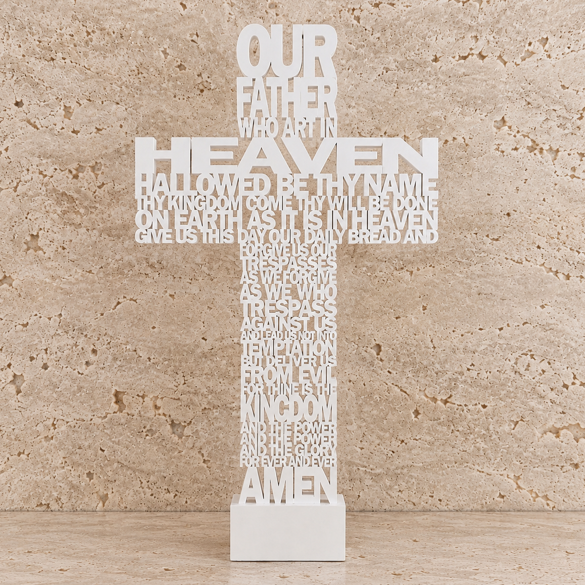Our Father Cross - White