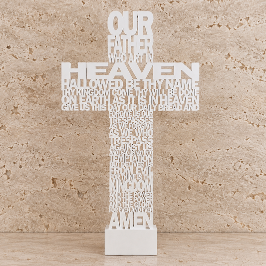 Our Father Cross - White