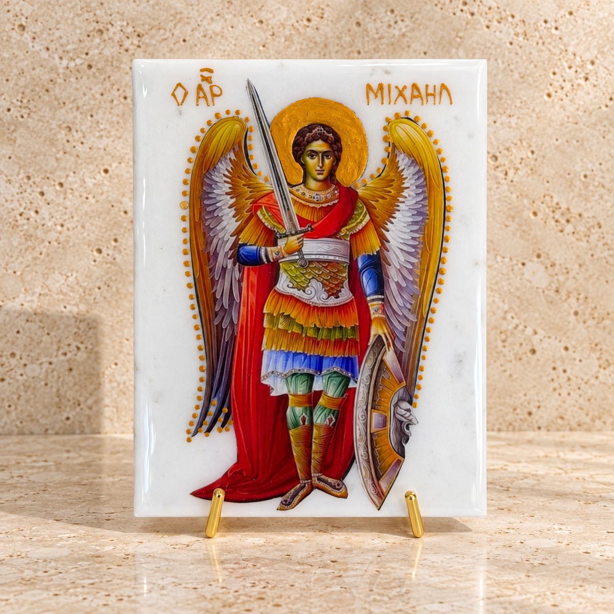 Archangel Michael Marble Icon