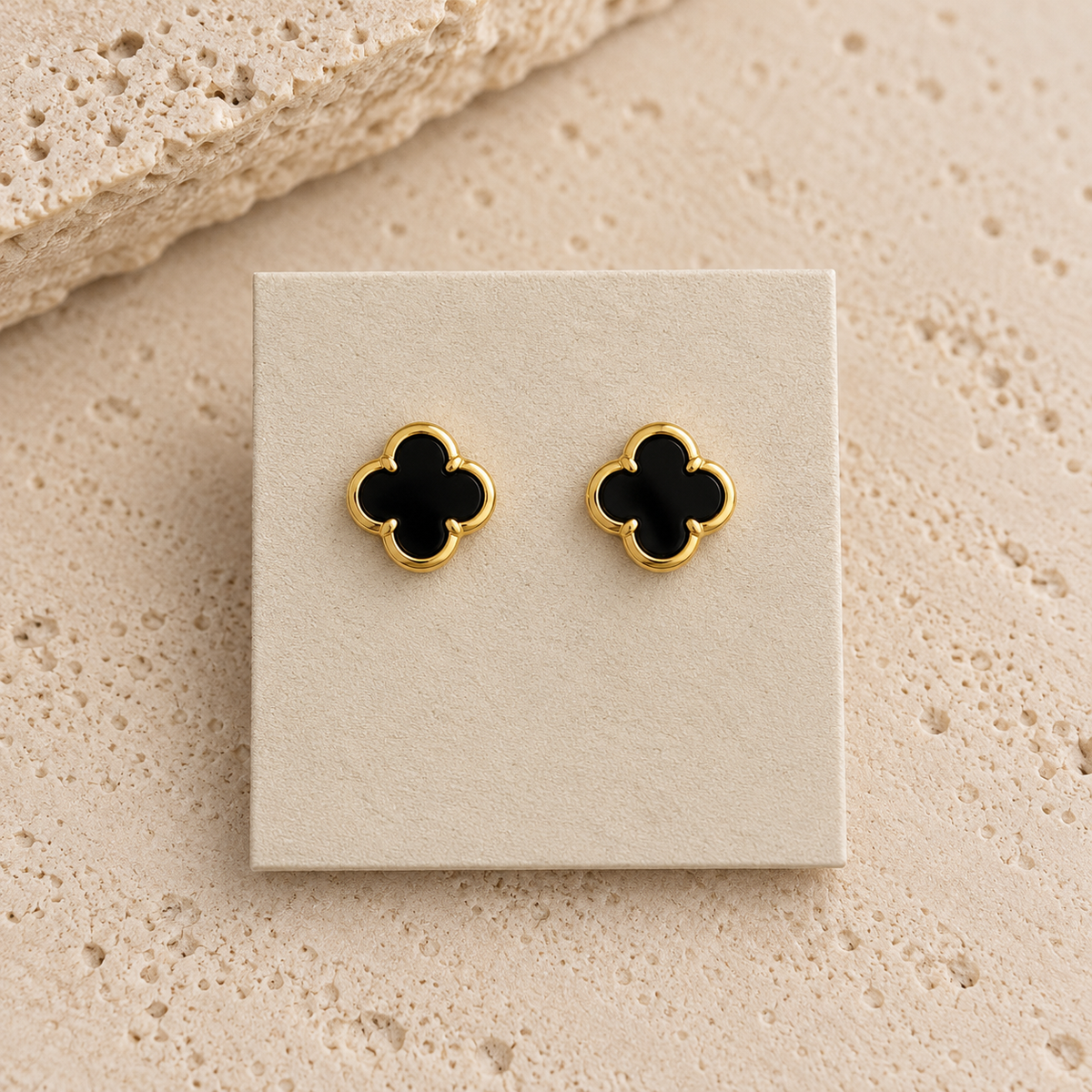 Black Clover Stud Earrings
