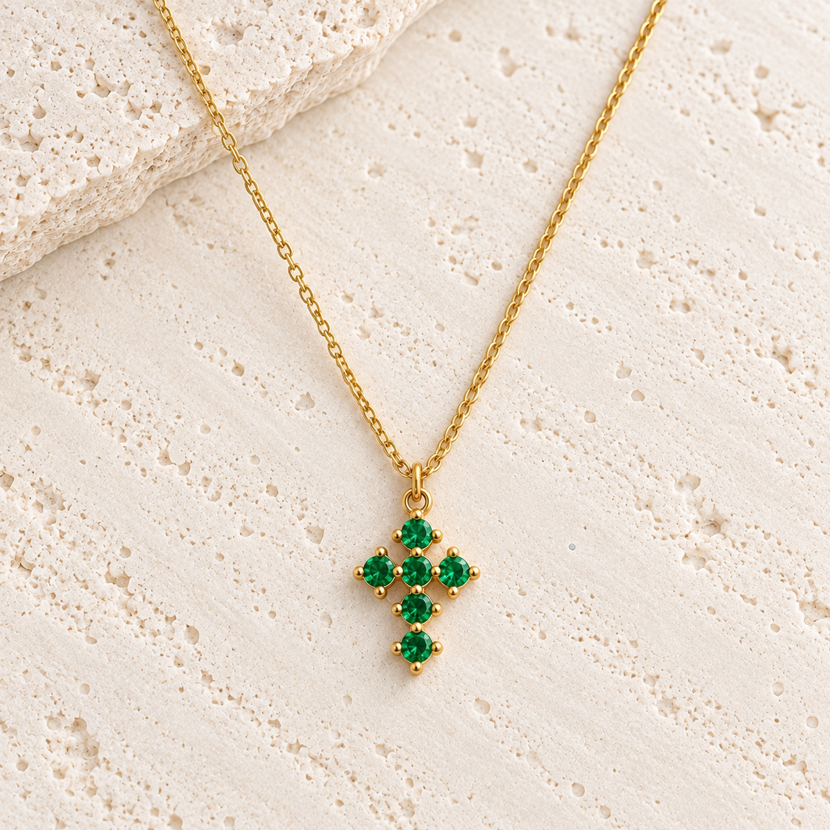 Green Cross Necklace