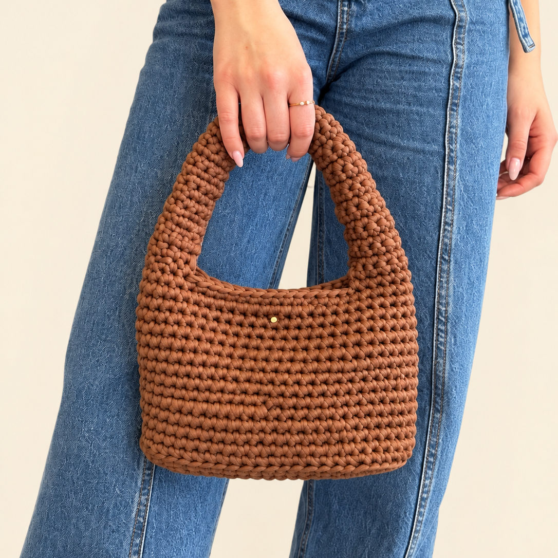 Chocolate Hand Crocheted Bag