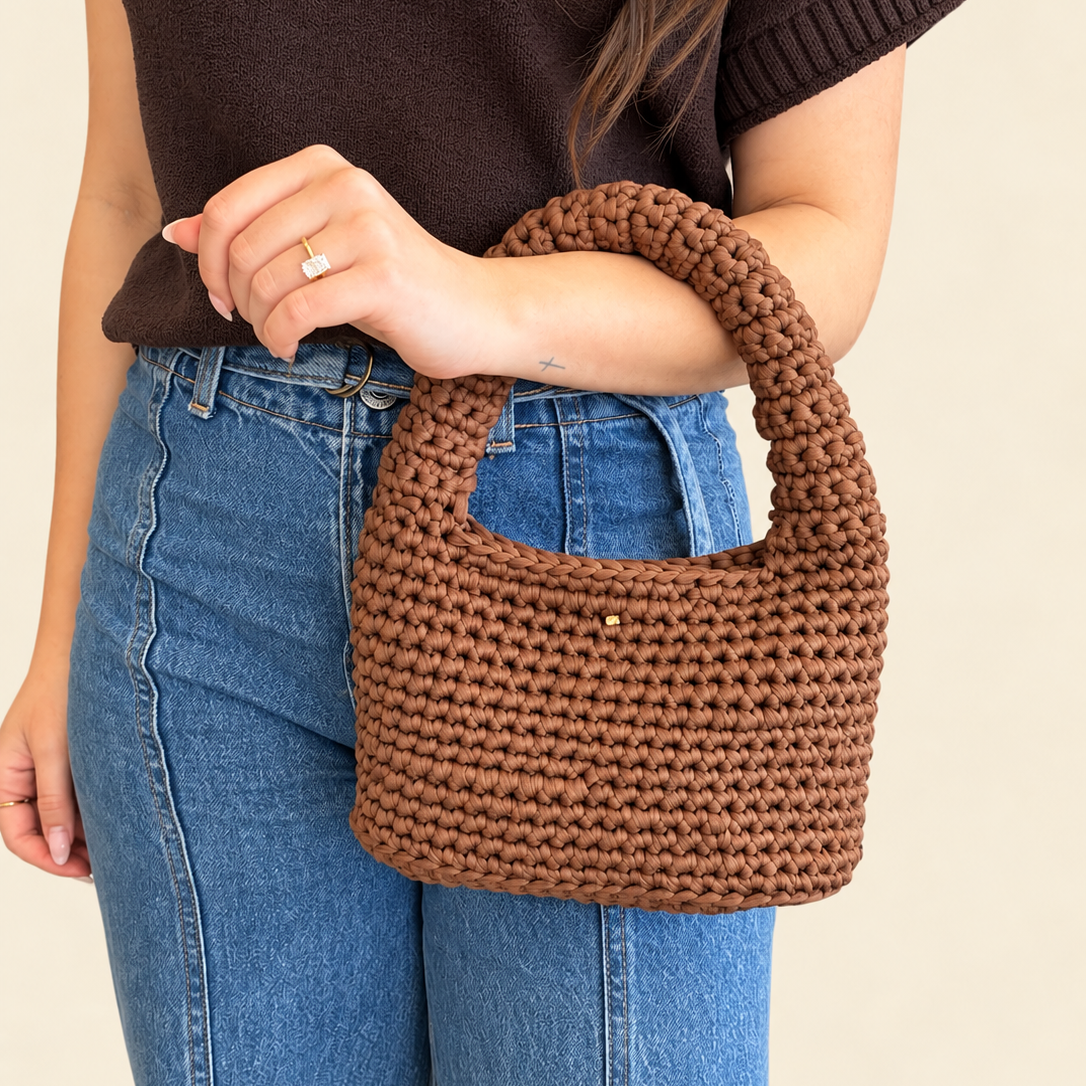 Chocolate Hand Crocheted Bag