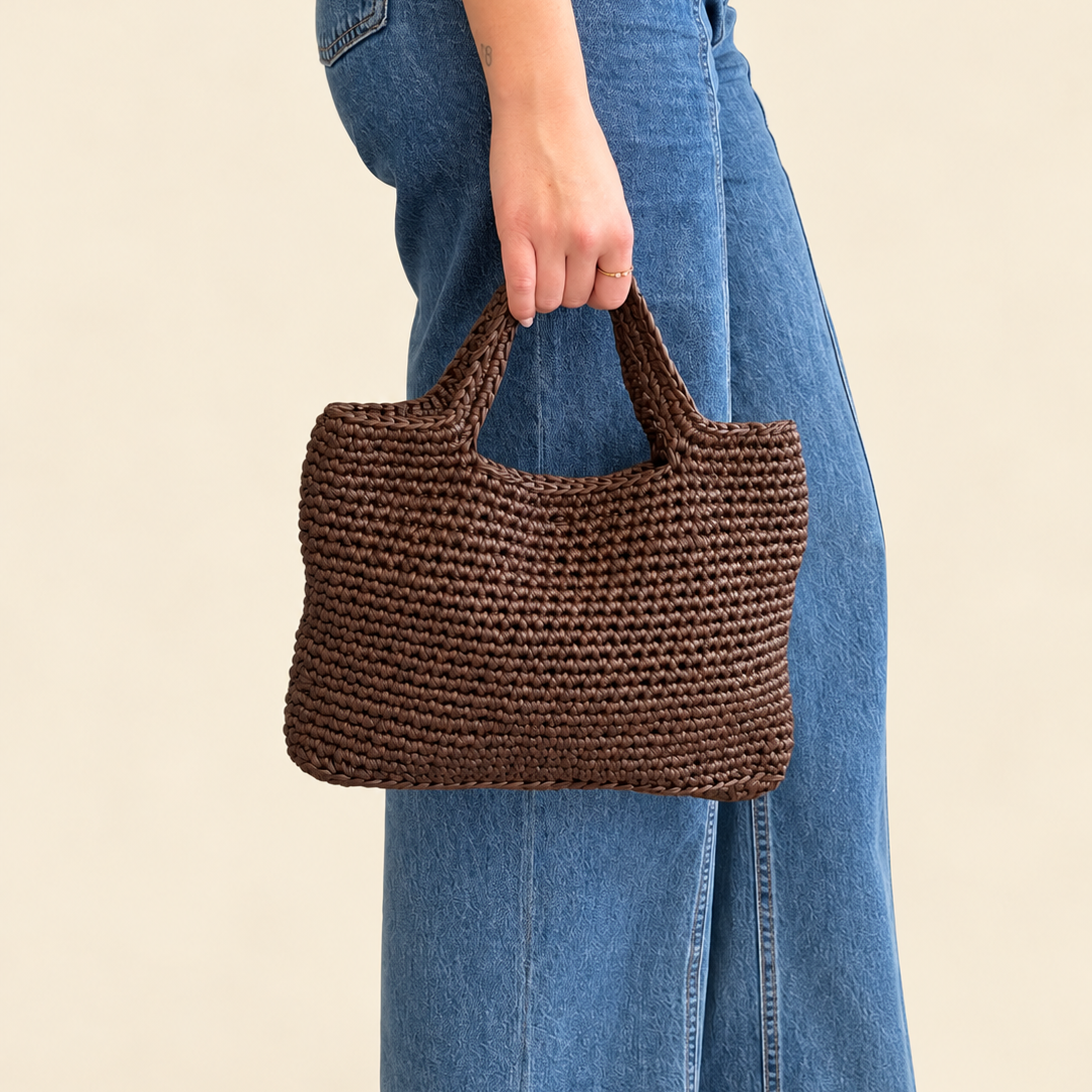 Brown Crocheted Bag