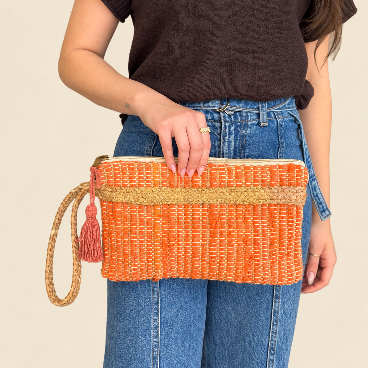 Orange Kourelou Clutch