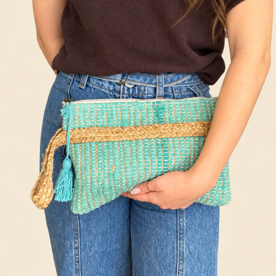 Turquoise Kourelou Clutch