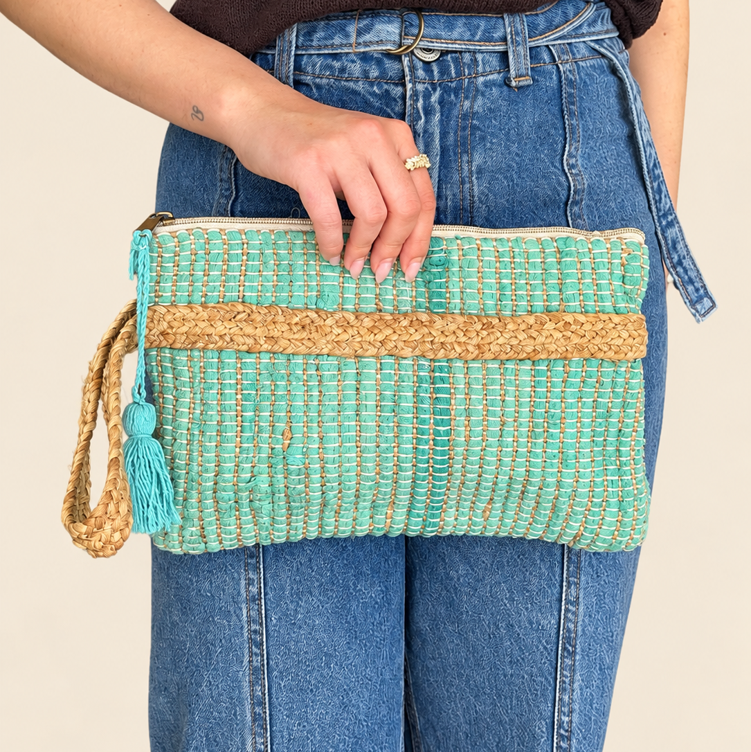 Turquoise Kourelou Clutch