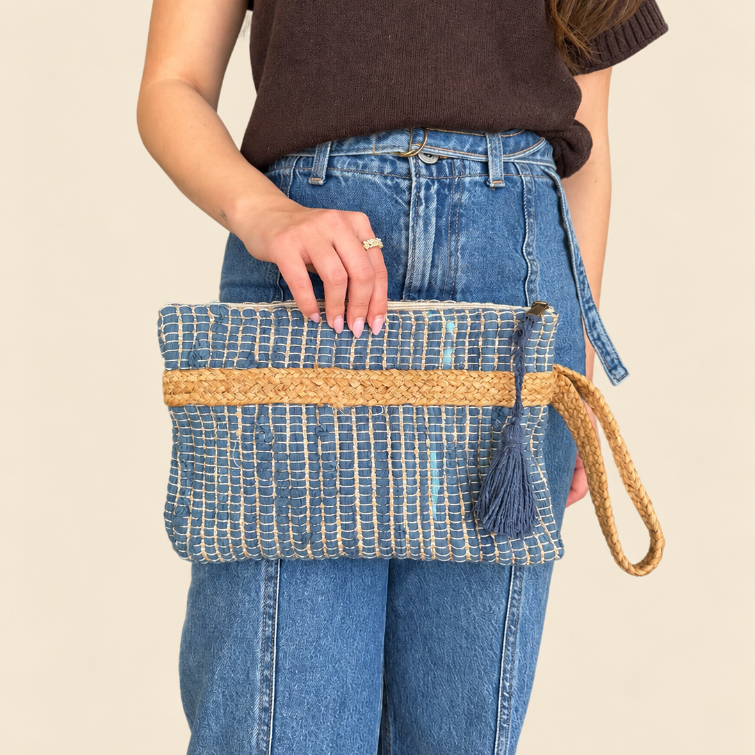 Denim Blue Kourelou Clutch