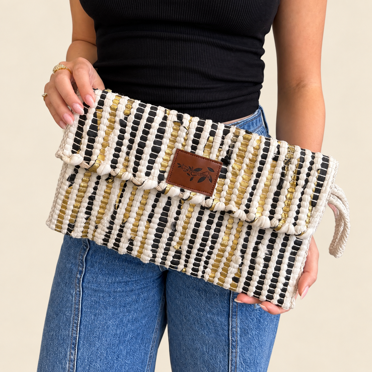 Kourelou Clutch Black & Gold