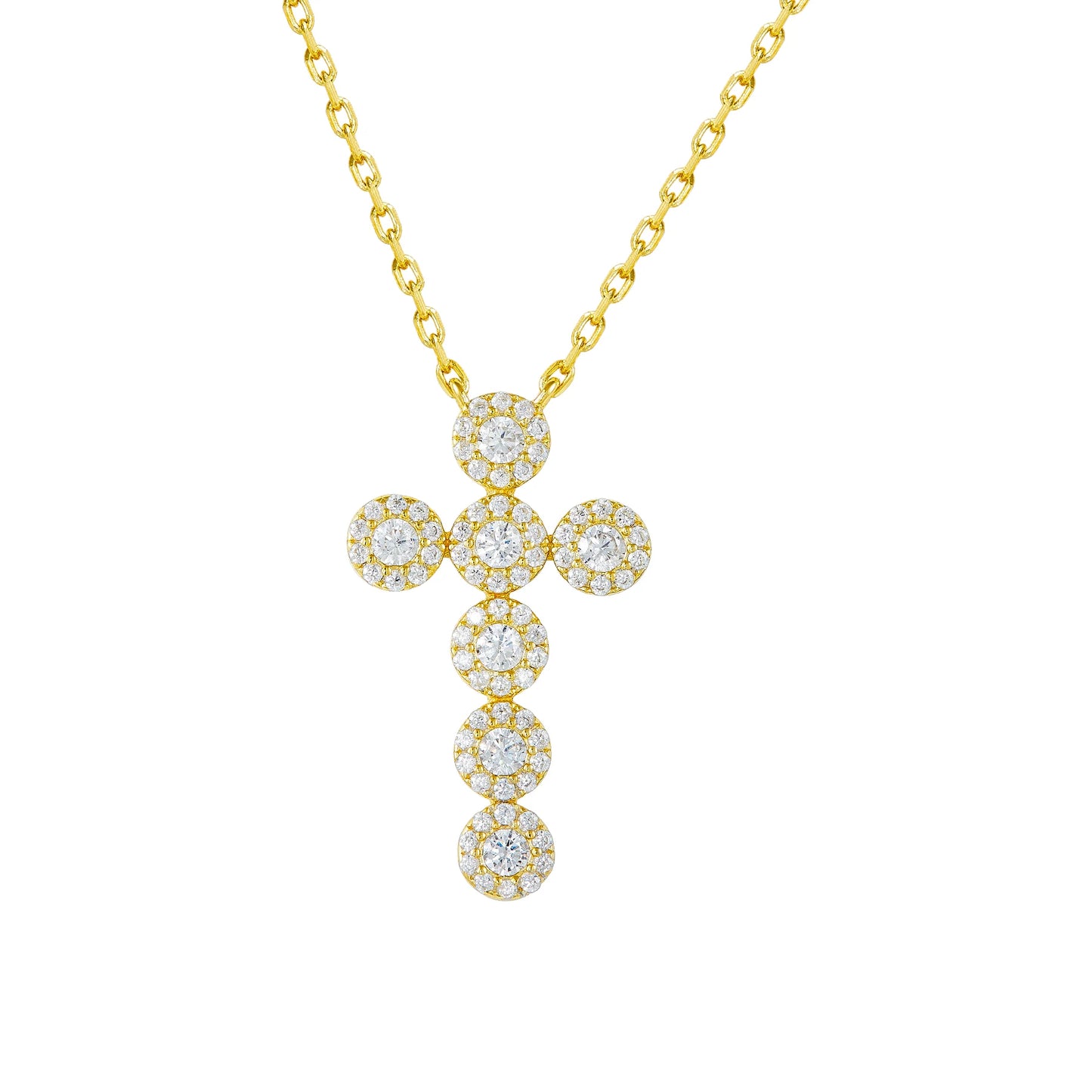 Crystal Cross Gold Necklace