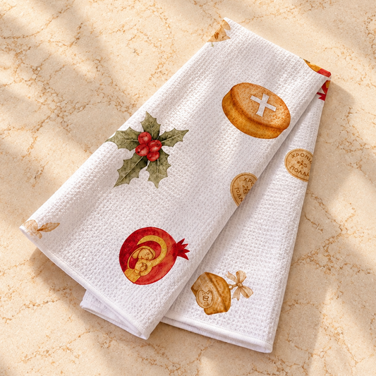 Hronia Polla Christmas Tea Towel