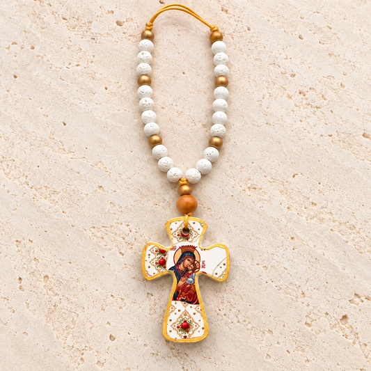 Mary & Jesus Icon Cross Ornament