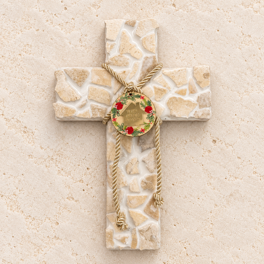 Marble Chip Wooden Cross