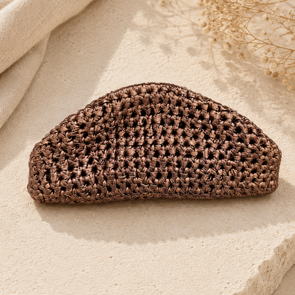 Hand Crocheted Metallic Bronze Clutch