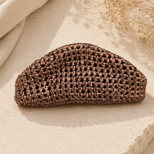 Hand Crocheted Metallic Bronze Clutch