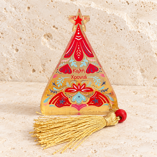 Miniature Happy New Year Tree Ornament
