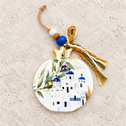 Santorini Church Ceramic Pomegranate
