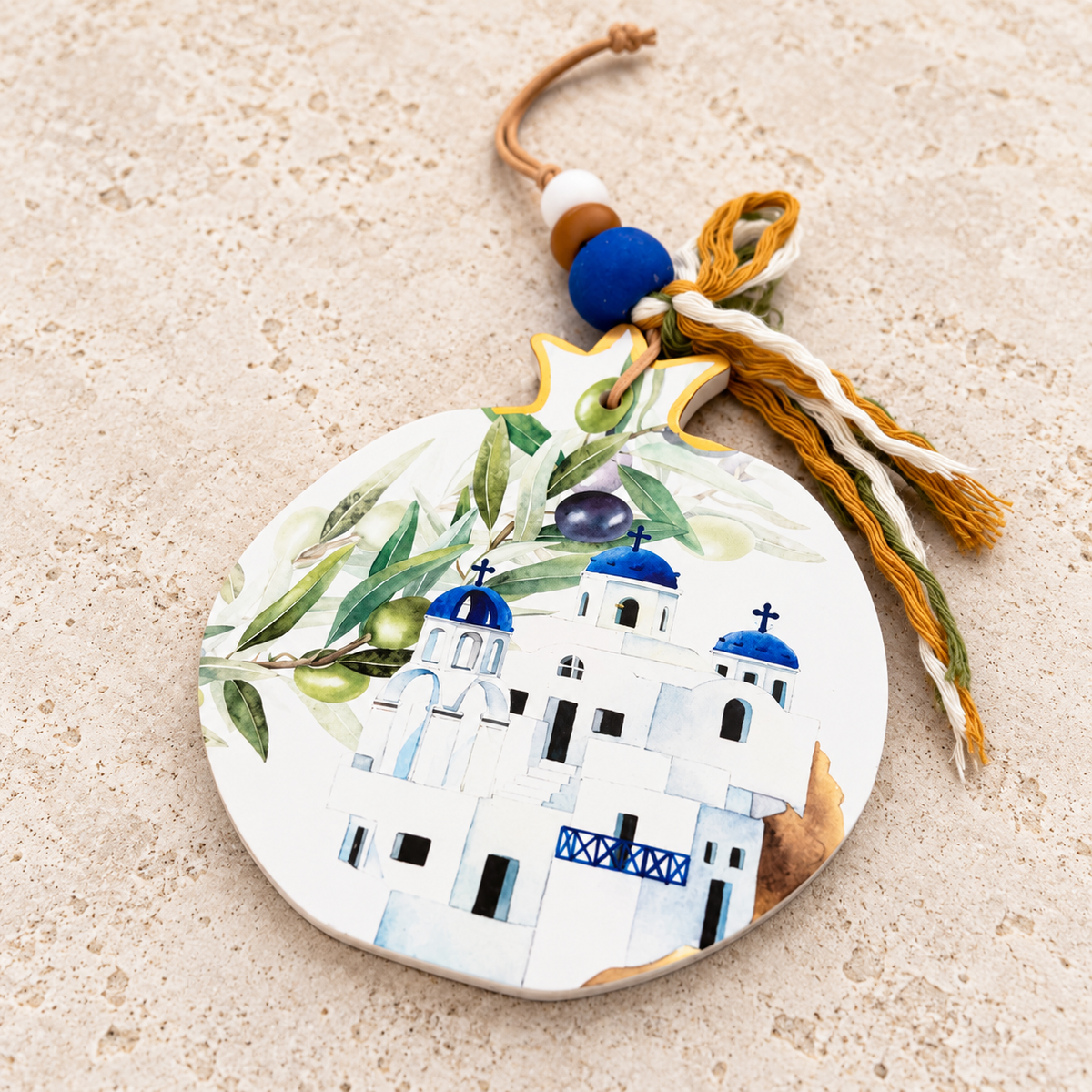 Santorini Church Ceramic Pomegranate