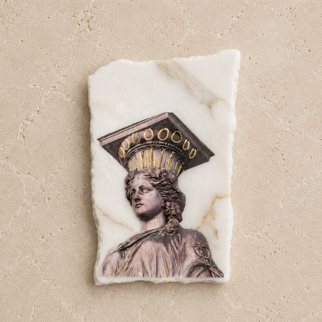 Caryatid Marble Piece with Stand