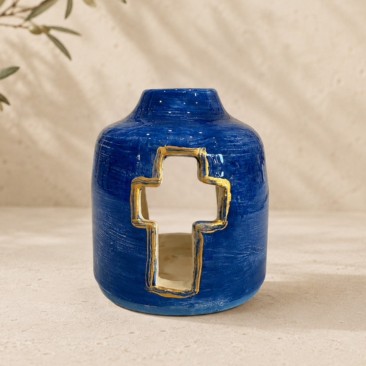 Small Ceramic Tea Light Navy Blue