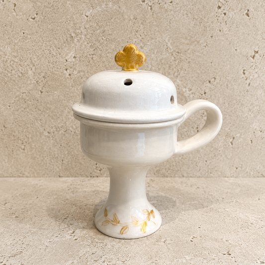Incense Ceramic Burner White