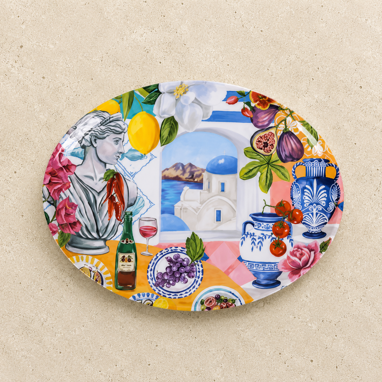 Oval Dish Mediterranean Summer