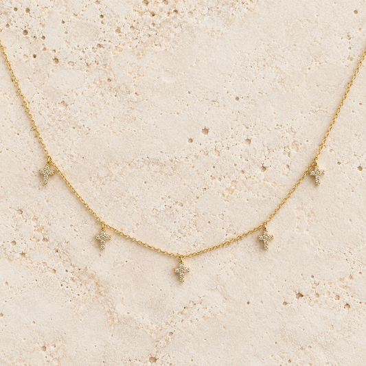 Cross Charm Gold Necklace