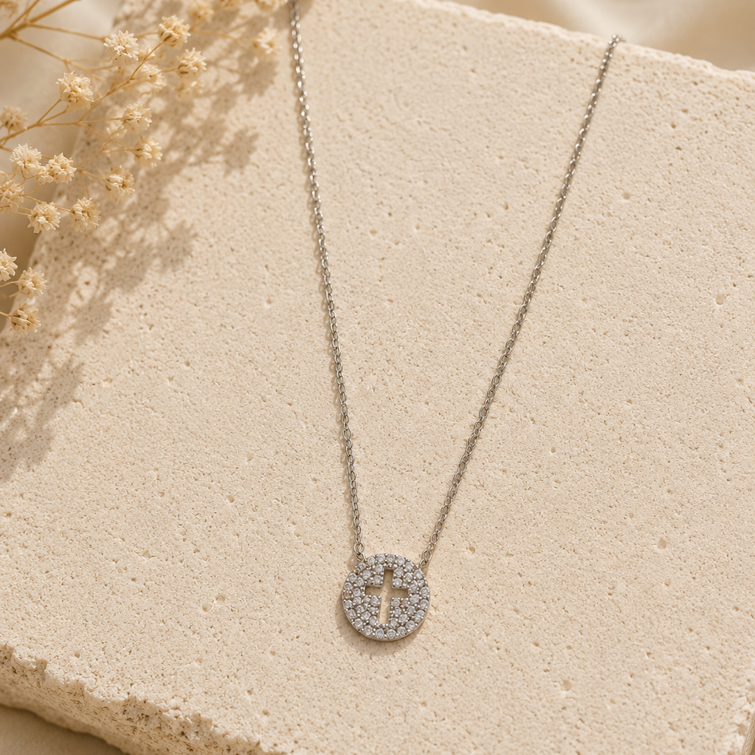 Faith Cross Silver Necklace