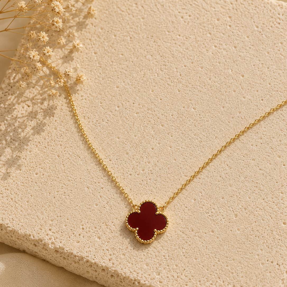 Red Clover Gold Necklace