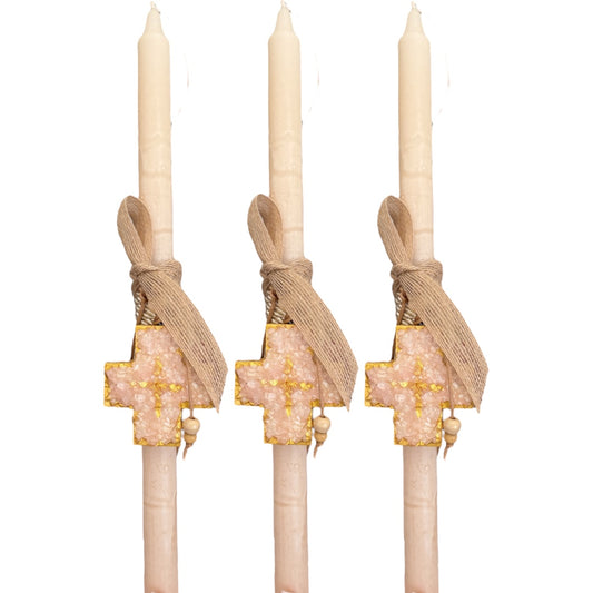 Gemstone Chip Cross Easter Candle