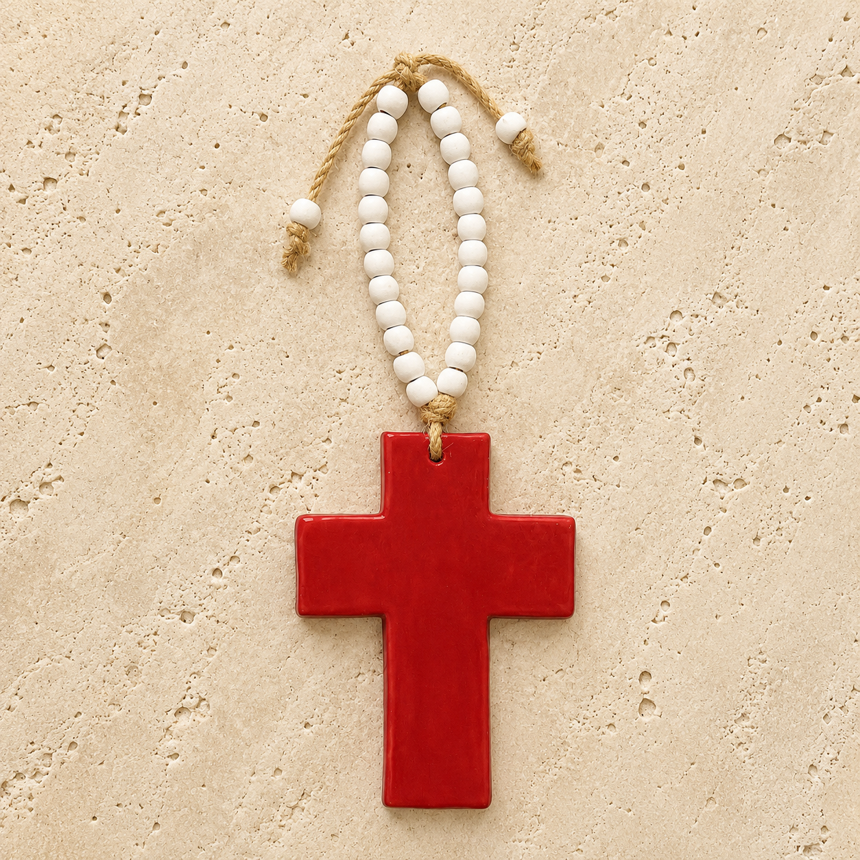 Red Ceramic Cross