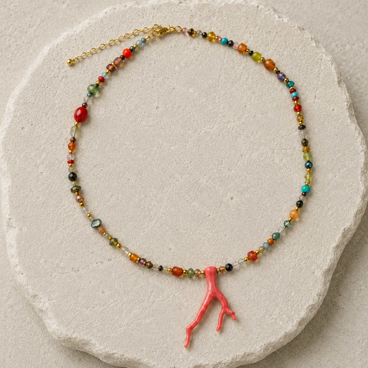 Coral Beaded Necklace