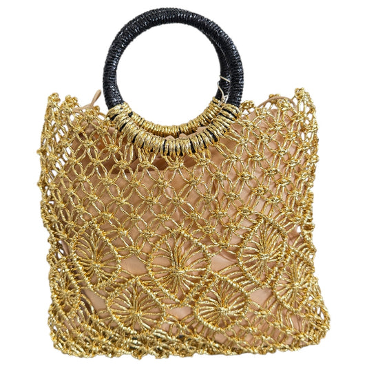 Gold Crocheted Tote Bag