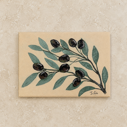 Hand-painted Olive Branch Small Canvas