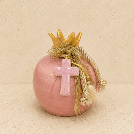Pink Ceramic Handmade Pomegranate