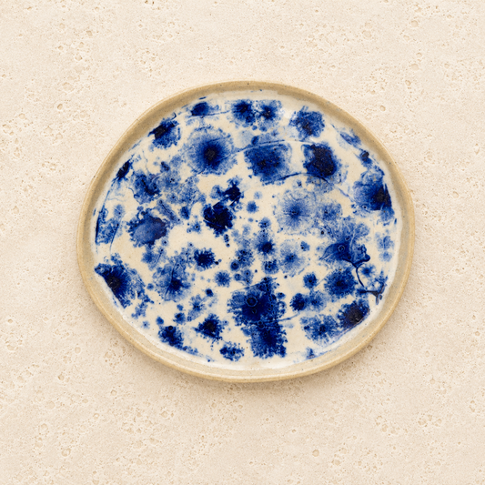 Handmade Blue Ceramic Trinket Plate