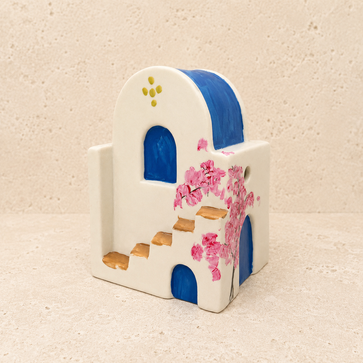 Santorini Church Hand-Painted Ceramic Ornament