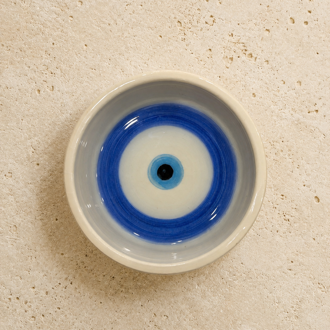 Handmade Evil Eye Ceramic Pet Bowl