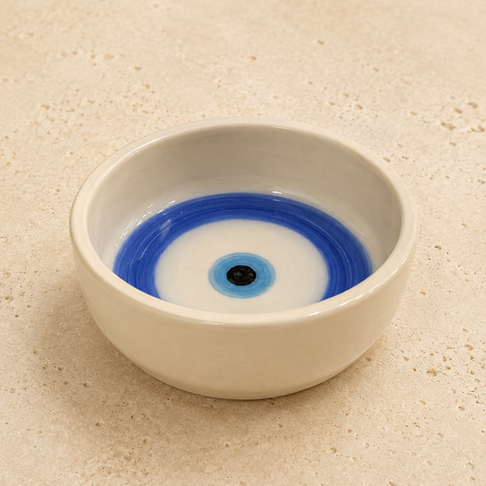 Handmade Evil Eye Ceramic Pet Bowl