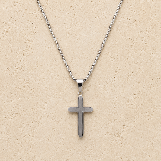 Cross Mens Necklace Stainless Steel