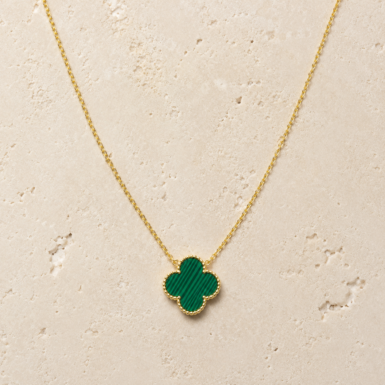 Green Clover Gold Necklace