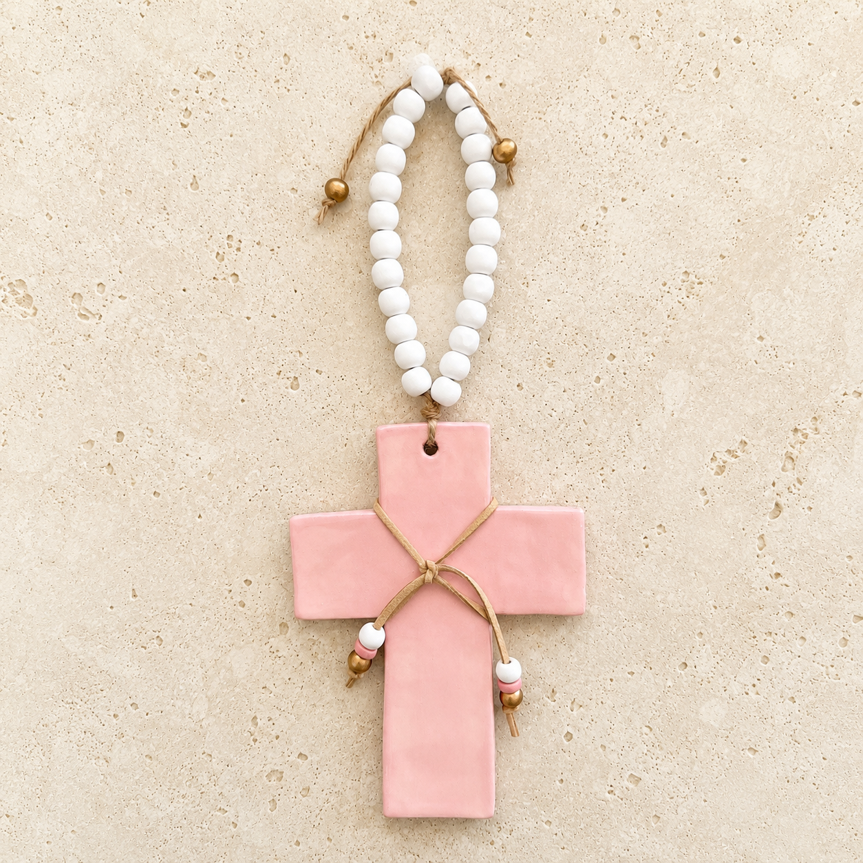 Milos Pink Ceramic Cross